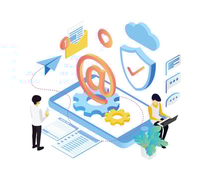 Isometric style smartphone app security illustration vector