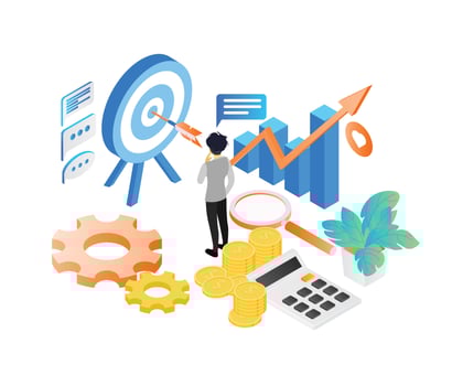 Isometric style website development illustration vector