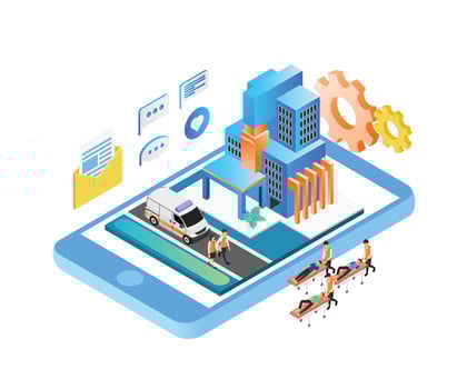 Isometric style hospital service illustration vector