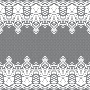 Seamless white floral lace pattern vector