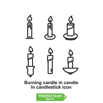 Candle icon - Vector. burn candle icon vector