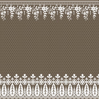 Lace seamless pattern with flowers vector