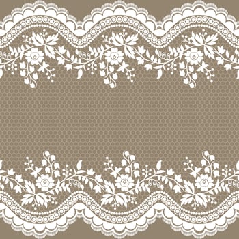 Lace seamless pattern with flowers vector
