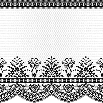 Lace seamless pattern with flowers vector