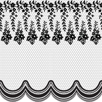 Lace seamless pattern with flowers vector