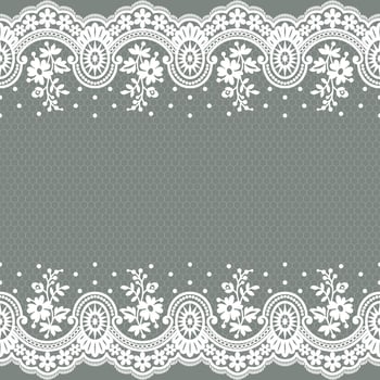 Lace seamless pattern with flowers vector