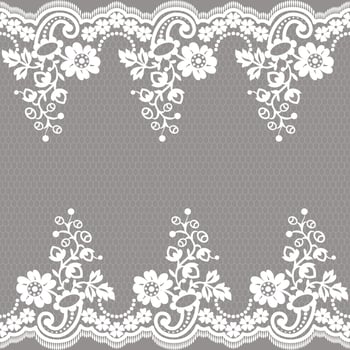 Lace seamless pattern with flowers vector