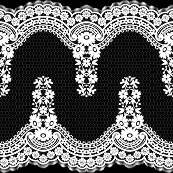 Lace seamless pattern with flowers vector