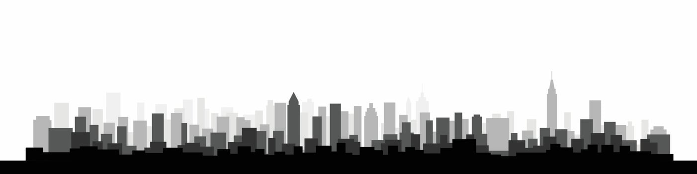 Simplicity modern cityscape skyline on white background. vector