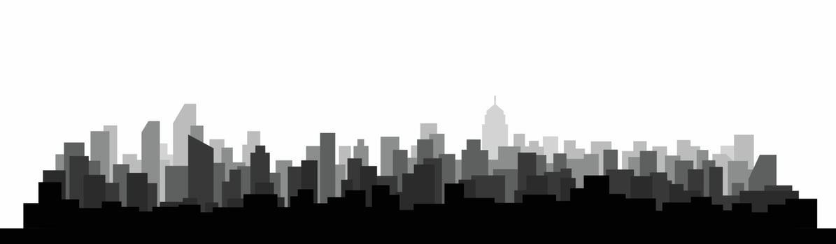 Simplicity modern cityscape skyline on white background. vector