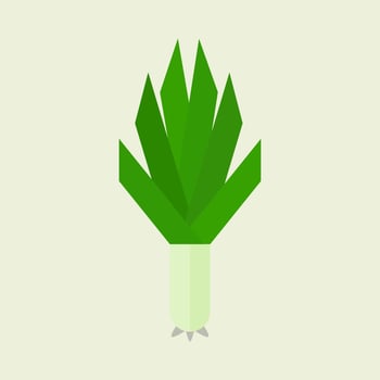 scallion green onion flat design. Healthy food vector illustration. Organic meal concept. Chinese Food and Restaurant Icon-Set. Suitable for Web Design, Logo, App, and Upscale Your Business.