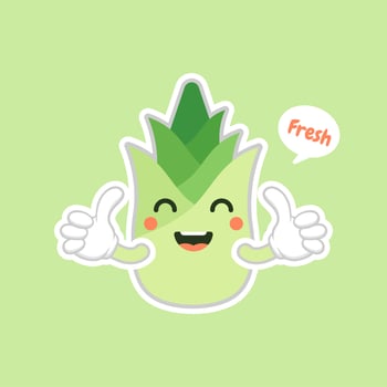 cute and kawaii bamboo shoot cartoon character. Bamboo shoot flat design vector illustration