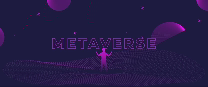 Businessman standing silhouette and Digital Contour curve dot and line and wave with wireframe. The concept for metaverse and VR technology vector