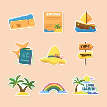 Travel Journal Sticker Collections vector