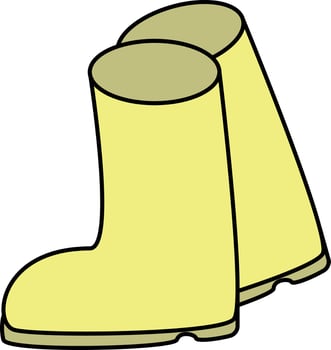 Children's rubber boots for rainy weather. Baby vector illustration