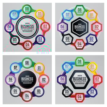 Business Circular Step Concept vector