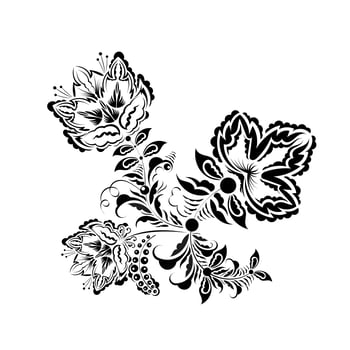 Black and white floral design vector