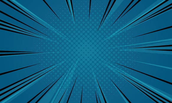 Manga. Speed lines comic effect on blue background. vector