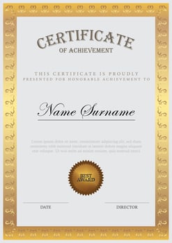 Certificate Template With Ornament vector