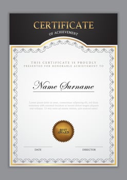 Certificate Template With Ornament vector