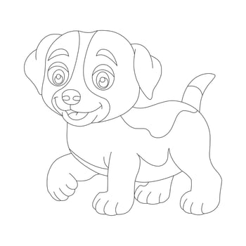 Cute Puppy Dog Outline Coloring Page for Kids Animal Coloring Page vector