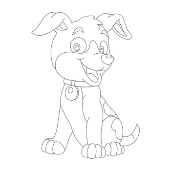 Cute Puppy Dog Outline Coloring Page for Kids Animal Coloring Page vector