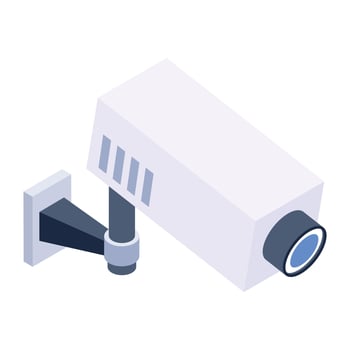 Closed circuit television, cctv camera surveillance eye icon in isometric style vector