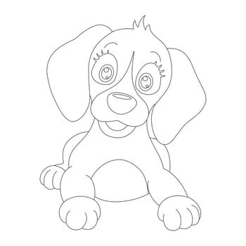 Cute Puppy Dog Outline Coloring Page for Kids Animal Coloring Page vector