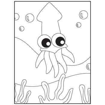 Printable Ocean Animals Coloring pages for kids vector
