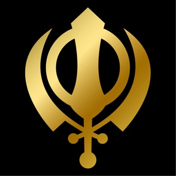 Sikhism faith symbol isolated god sign outline vector