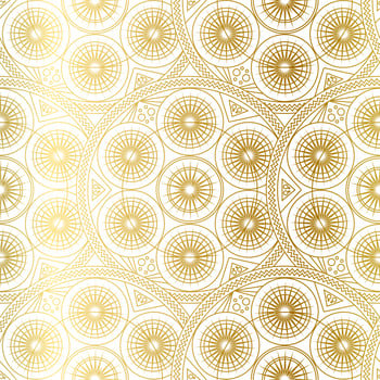 Golden Luxury Art Mandala Boho Seamless Pattern vector
