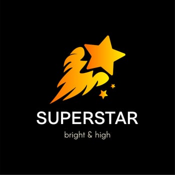 Flying star simple vector logo concept
