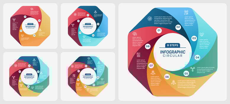 Gradient Circular Business Infographic vector