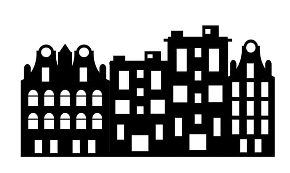 Silhouette of city Cityscape skyline landscape background vector