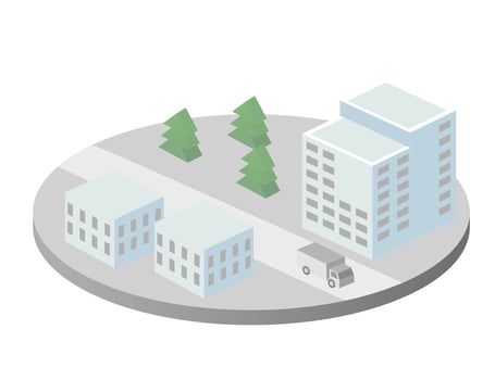 Vector isometric urban architecture single building of the modern