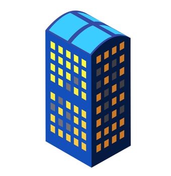 Night city building apartment residential skyscraper architecture 3D illustration vector
