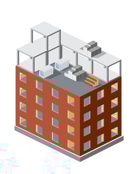 Industrial of city building construction and townhouse vector