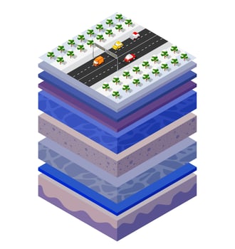 Soil Layers cross section geological and underground soil layers vector