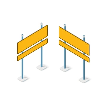 Road signs isometric set street object for highway information vector