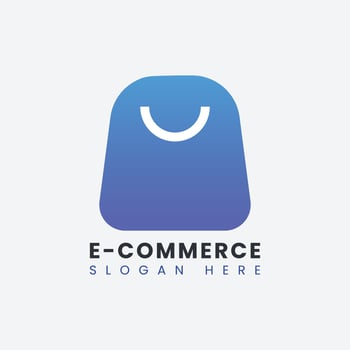 Creative modern abstract ecommerce logo design, colorful gradient online shopping bag logo design template vector