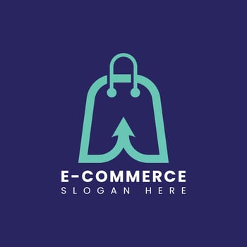 Creative modern abstract ecommerce logo design, colorful gradient online shopping bag logo design template vector