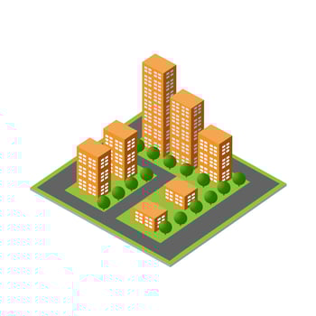 Isometric 3D module block vector