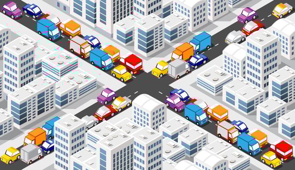 Isometric Crossroads intersection vector