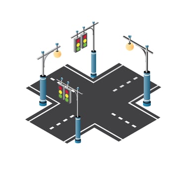 The road streetlight traffic vector