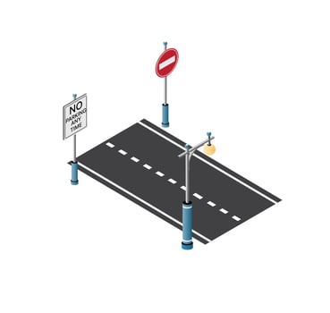 The road streetlight traffic vector