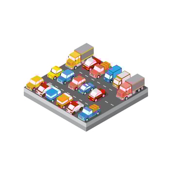 Isometric module block of 3D illustration city vector