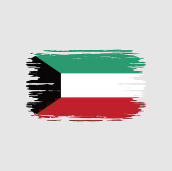 Kuwait Flag Brush. National Flag vector