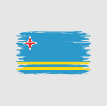 Aruba Flag Brush. National flag vector