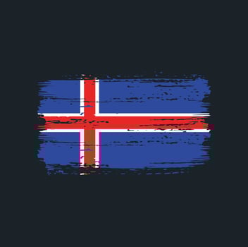 Iceland Flag Brush Strokes. National Flag vector