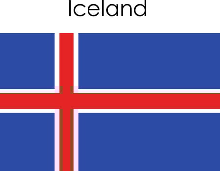 national flag icon iceland vector